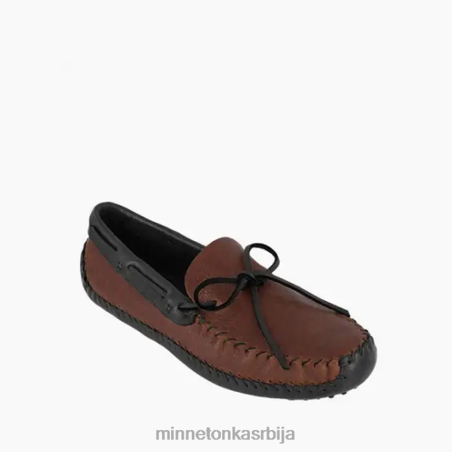 Minnetonka мушкарци браон горњи и црни доњи пв вожње моц обућа T0JBP390