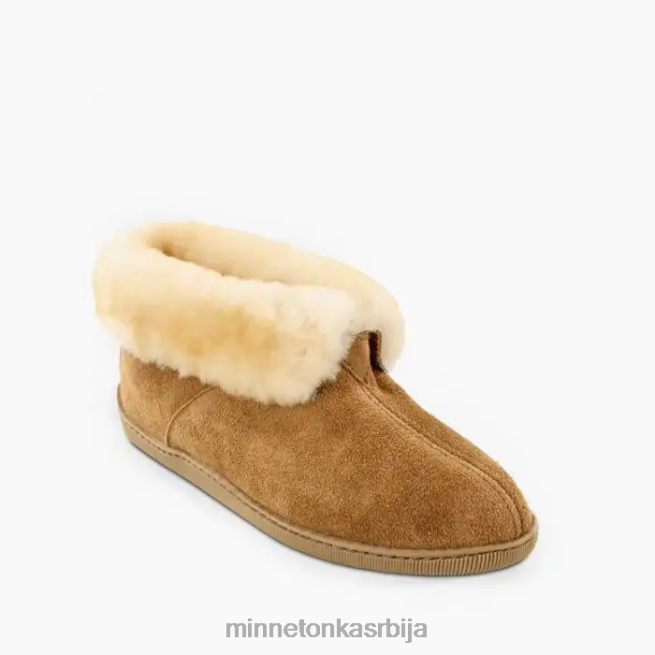 Minnetonka мушкарци златни препланули тен глежњача од овчије коже обућа T0JBP416