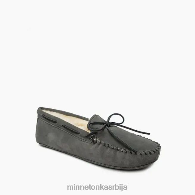Minnetonka мушкарци сива овчија кожа софтсоле моц обућа T0JBP405