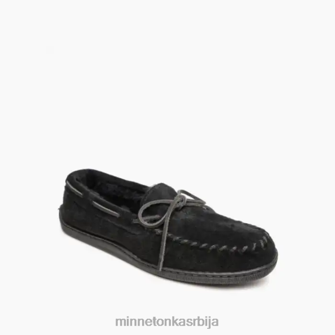 Minnetonka мушкарци црн овчији тврди ђон моц обућа T0JBP401