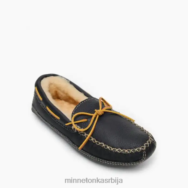 Minnetonka мушкарци црн папуча од овчијег лоса обућа T0JBP409