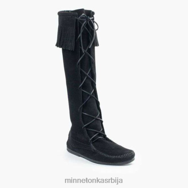 Minnetonka мушкарци црн предња чипкана чизма до колена обућа T0JBP440