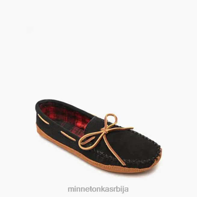 Minnetonka мушкарци црн флис са дуплим дном обућа T0JBP364