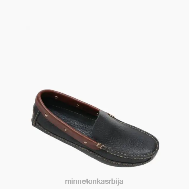 Minnetonka мушкарци црна са смеђим оковратником пв возећи лофер обућа T0JBP391