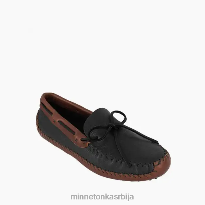 Minnetonka мушкарци црни горњи и браон доњи пв вожње моц обућа T0JBP389
