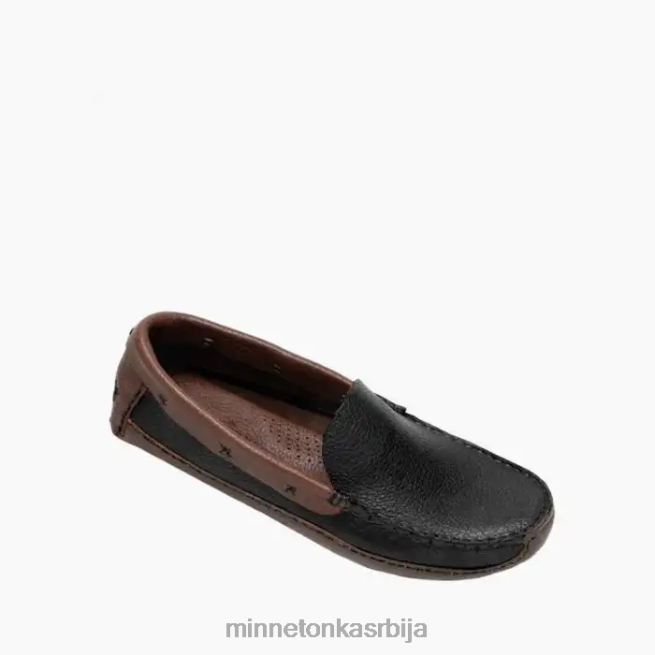 Minnetonka мушкарци црни горњи и браон доњи пв возећи лофер обућа T0JBP385