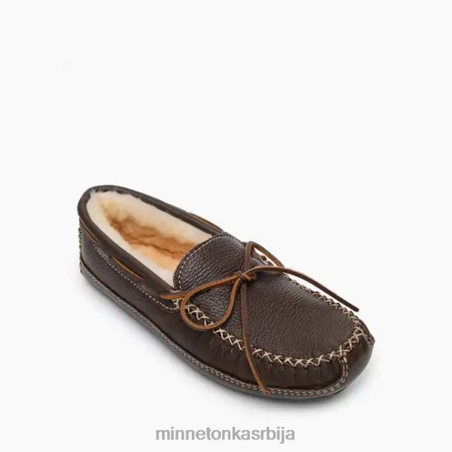 Minnetonka мушкарци чоколада папуча од овчијег лоса обућа T0JBP411