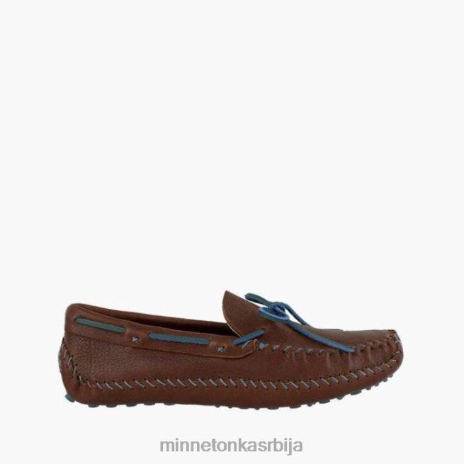 Minnetonka мушкарци браон/челично плава п.в. вожње моц обућа T0JBP378