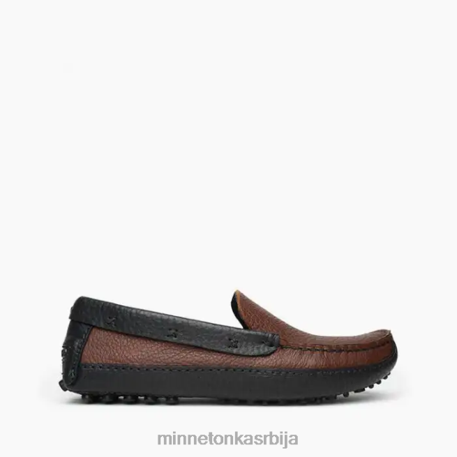 Minnetonka мушкарци браон горњи и црни доњи п.в. возећи лофер обућа T0JBP386