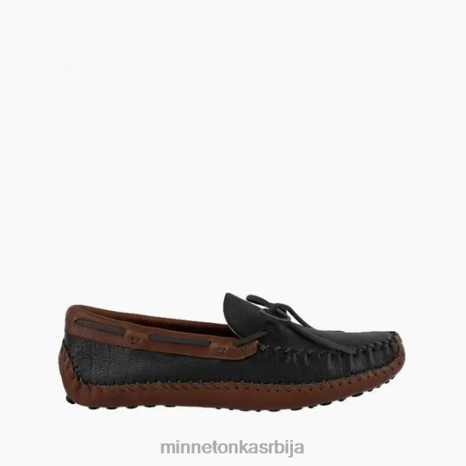 Minnetonka мушкарци црни горњи и браон доњи п.в. вожње моц обућа T0JBP389