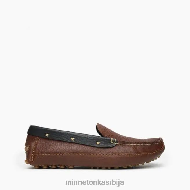 Minnetonka мушкарци браон са црним оковратником п.в. возећи лофер обућа T0JBP392