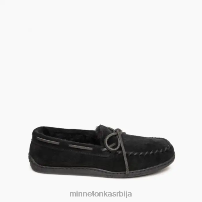 Minnetonka мушкарци црн овчији тврди ђон моц обућа T0JBP401