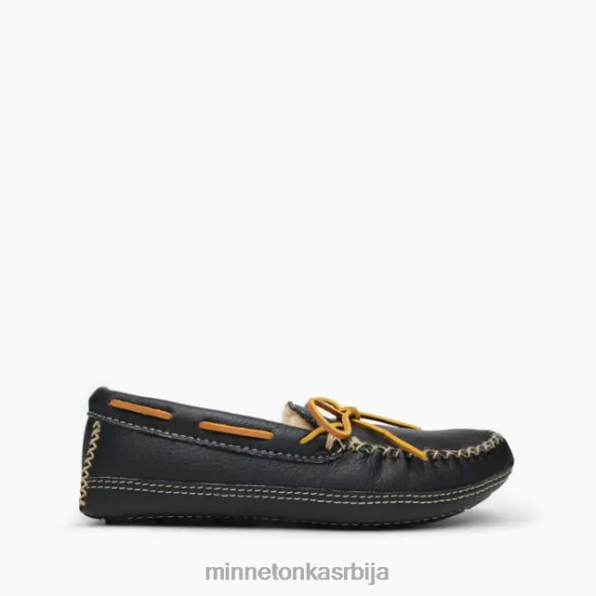 Minnetonka мушкарци црн папуча од овчијег лоса обућа T0JBP409